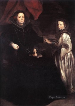  Anthony Painting - Portrait of Porzia Imperiale and Her Daughter Baroque court painter Anthony van Dyck